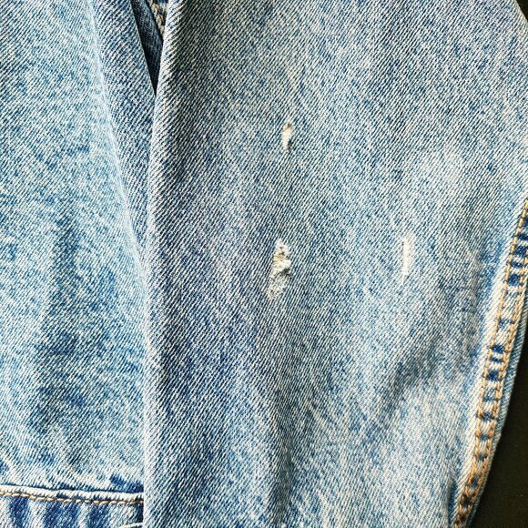 Denim Trucker Utility Jacket Relaxed Fit Medium Wash Lagenlook XL - Picture 5 of 9